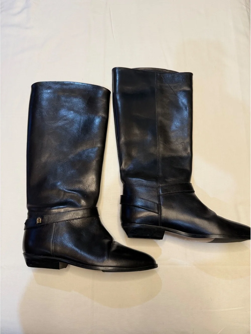 Etienne Aigner Women’s Black Leather Knee-High Riding Boots Size 6M